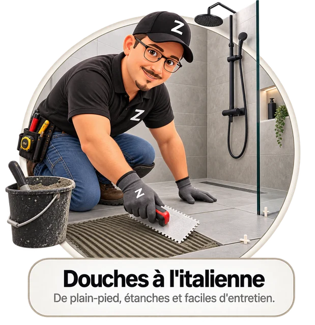 Douches à l'italienne – de plain-pied, étanches et faciles d'entretien